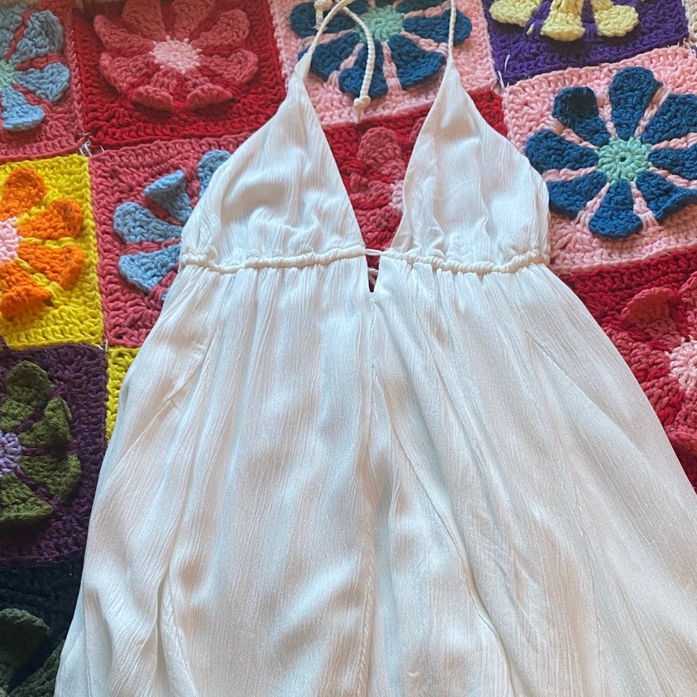 Elegant White Halter Dress